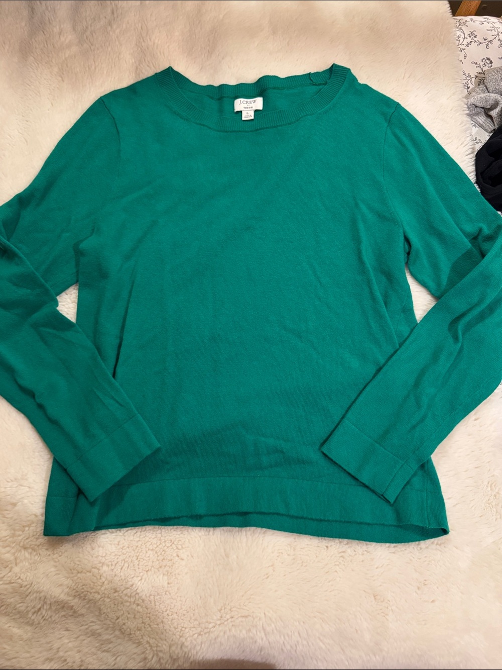 J. Crew Green Lightweight Crewneck Sweater